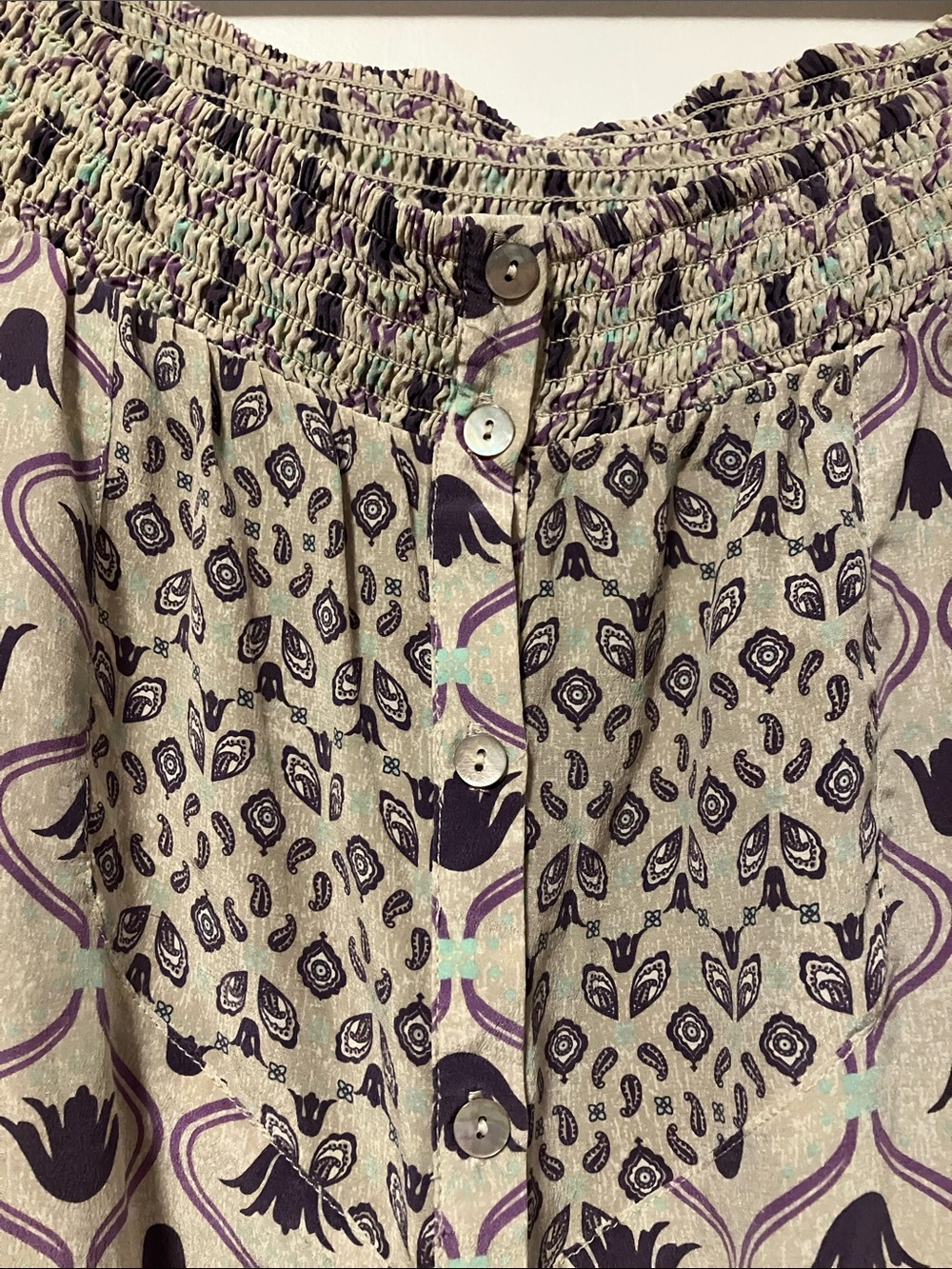 Guess by Marciano Off-Shoulder Floral Print Blouse 100% Silk - Picture 7 of 10